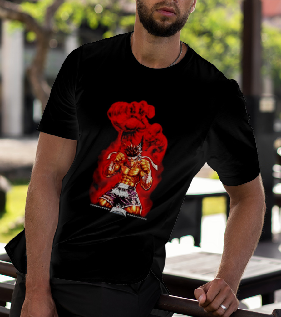 Brick And Bone Fight Club Thai Boxing Warrior With Fiery Fist T-Shirt