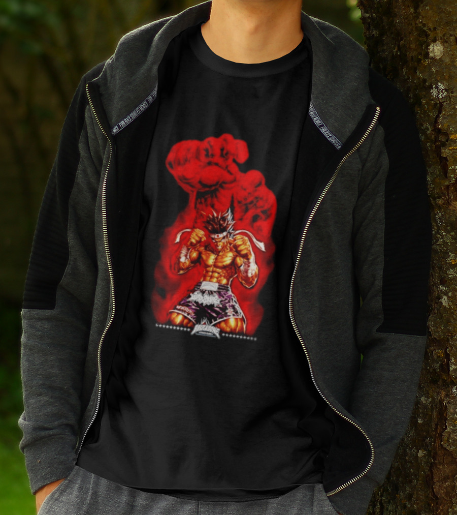 Brick And Bone Fight Club Thai Boxing Warrior With Fiery Fist T-Shirt