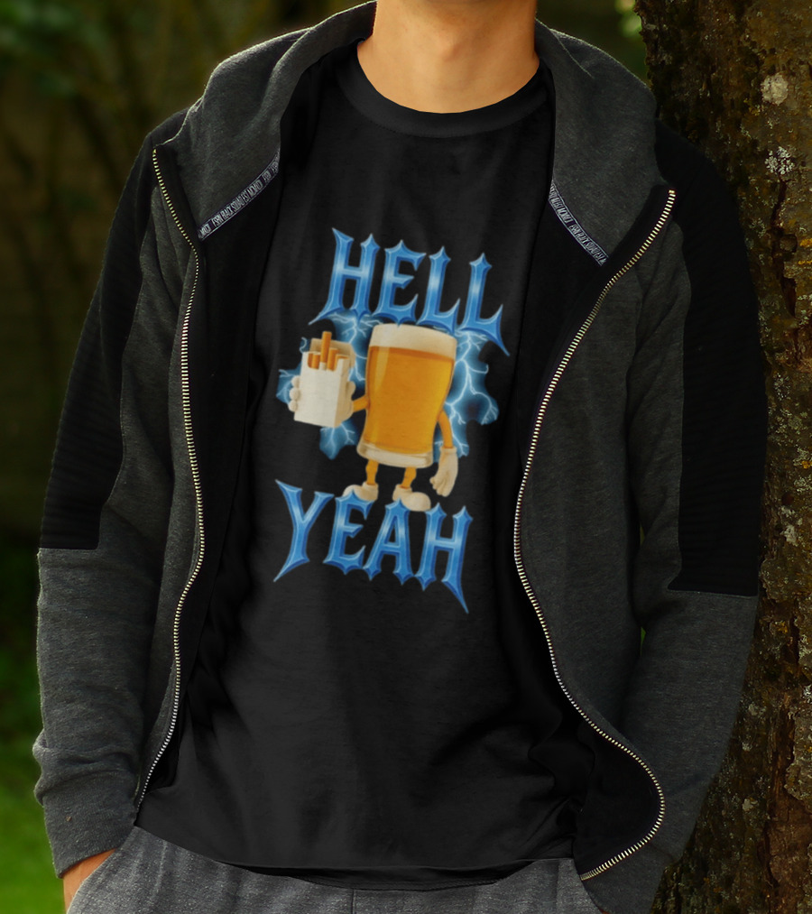 Hell Yeah Beer And Cigarettes Lightning T-Shirt