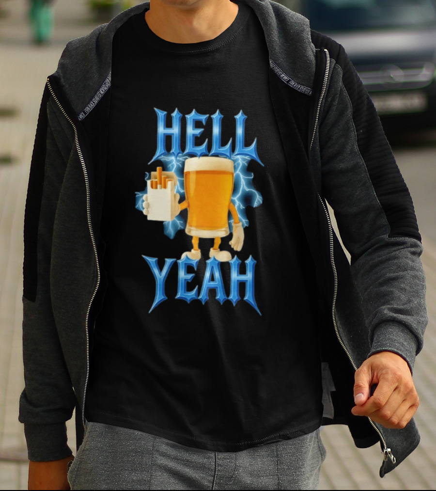 Hell Yeah Beer And Cigarettes Lightning T-Shirt