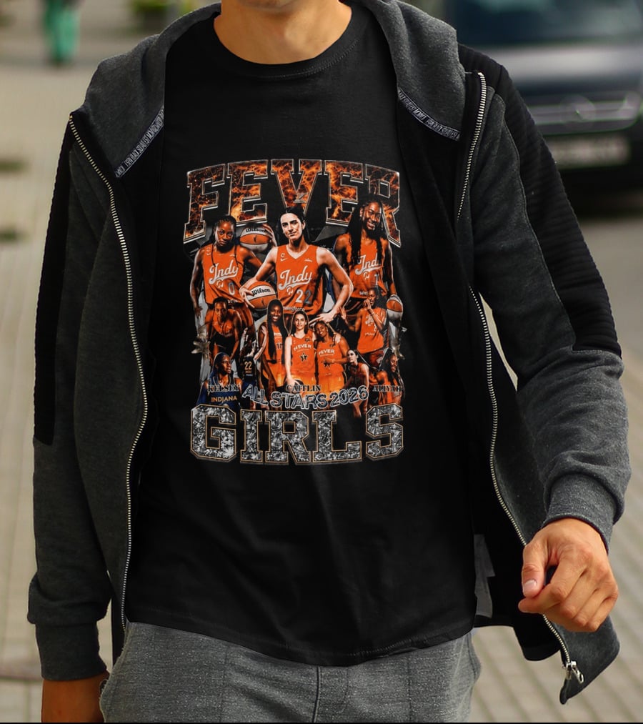 Indiana Fever Girls All Stars 2026 Indy Basketball Kelsey Caitlin Aaliyah T-Shirt