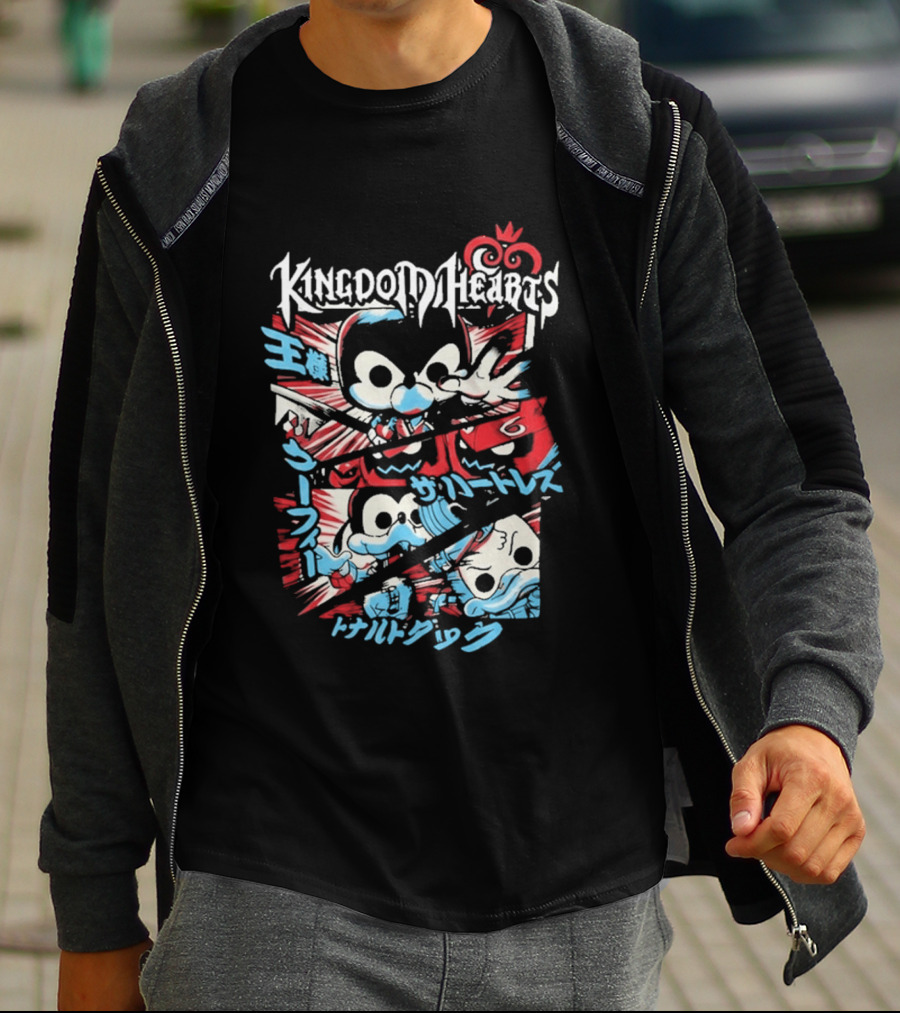 Kingdom Hearts Comic Pop Japanese Katakana Characters T-Shirt