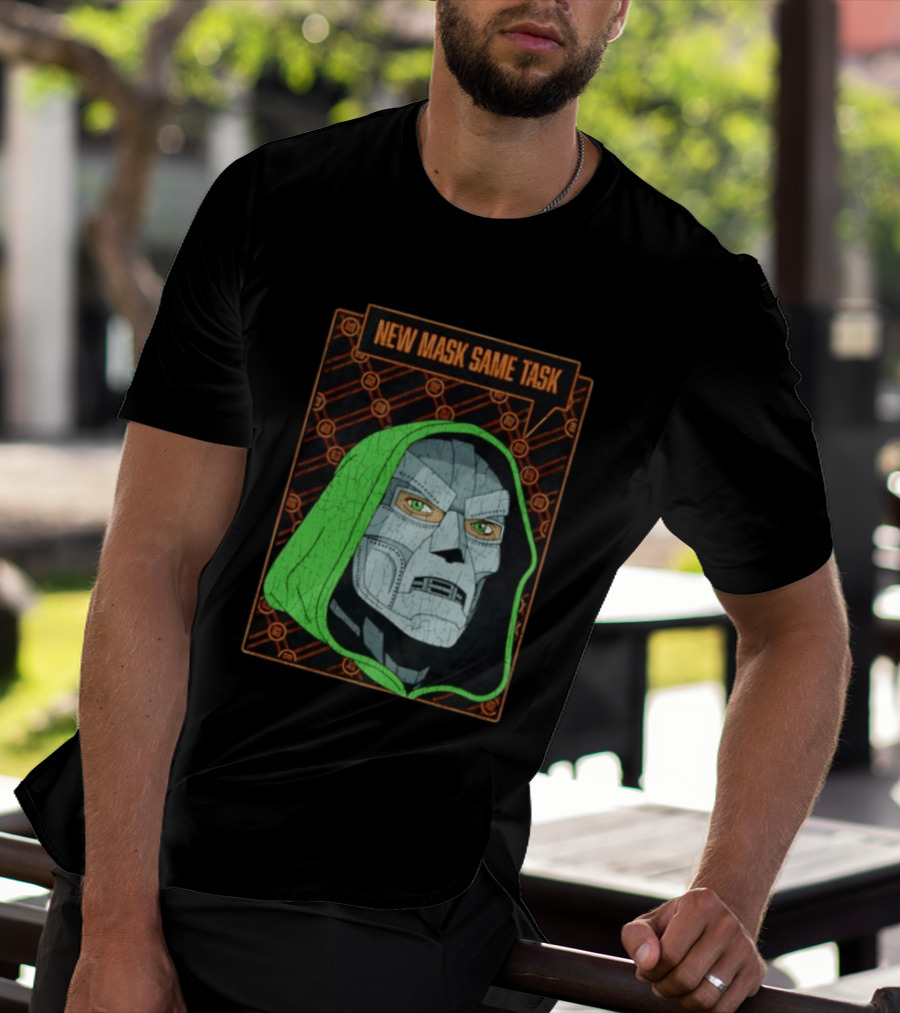 New Mask Same Task Doctor Doom Marvel Villain Green Hood Comic Book Hero T-Shirt