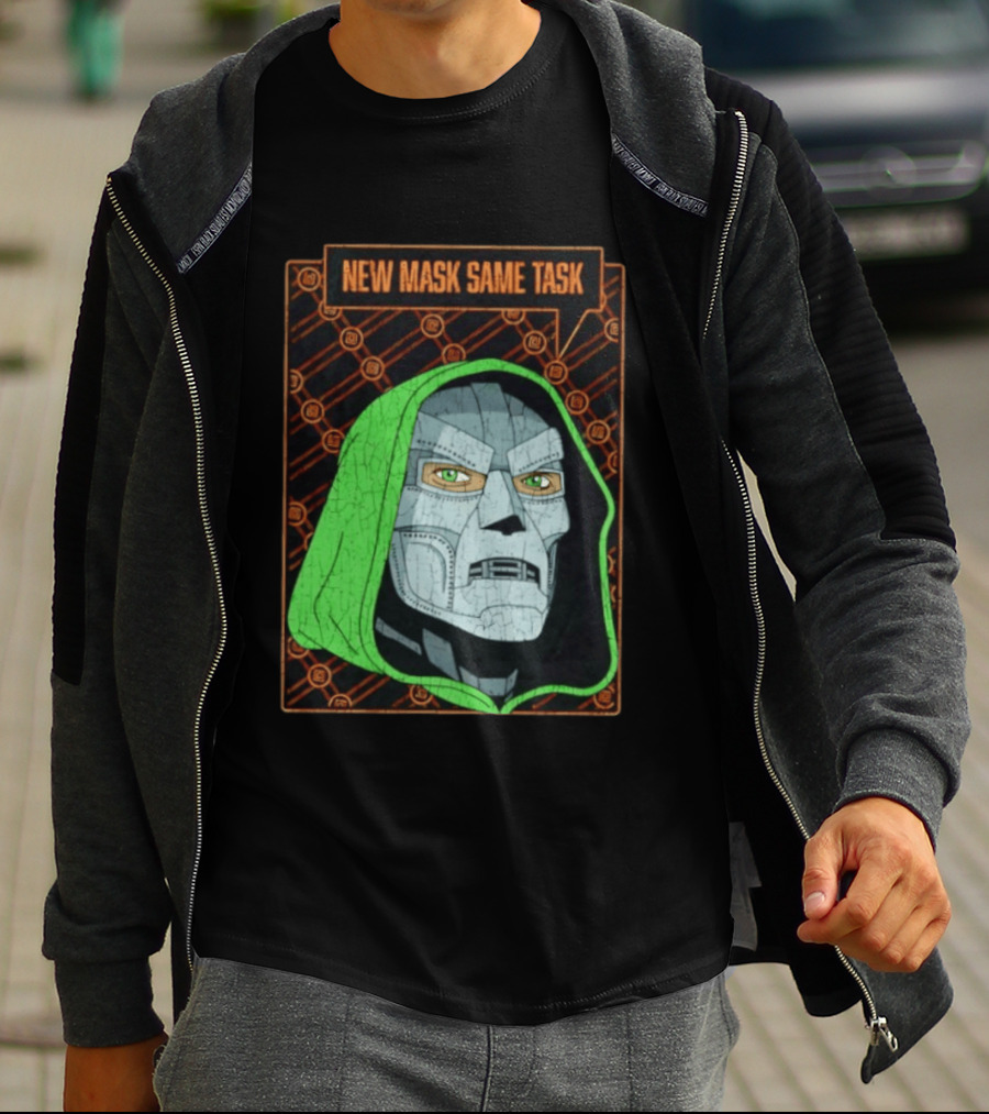 New Mask Same Task Doctor Doom Marvel Villain Green Hood Comic Book Hero T-Shirt