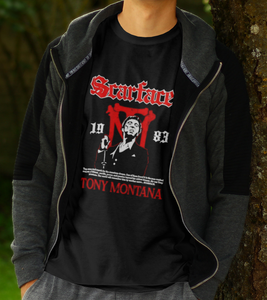 Scarface 1983 Tony Montana American Dream Red White T-Shirt