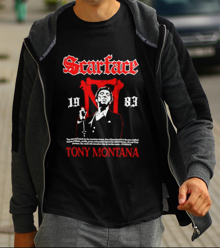 Scarface 1983 Tony Montana American Dream Red White T-Shirt