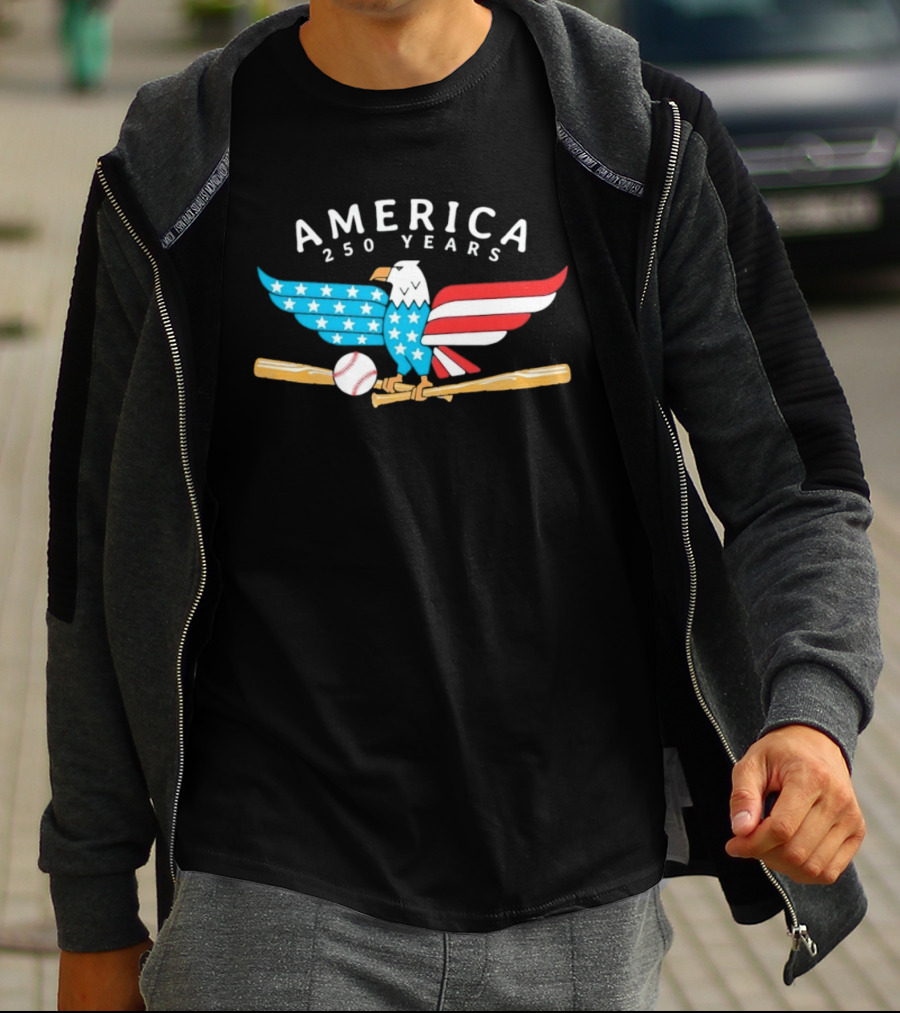 Schaumburg Boomers Independence Day America 250 Years Eagle Baseball Celebration T-Shirt