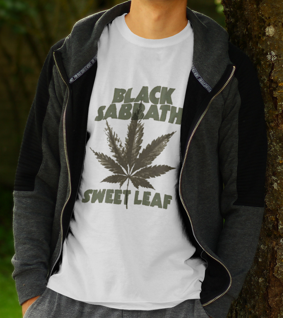 Black Sabbath Sweet Leaf Cannabis Leaf T-Shirt