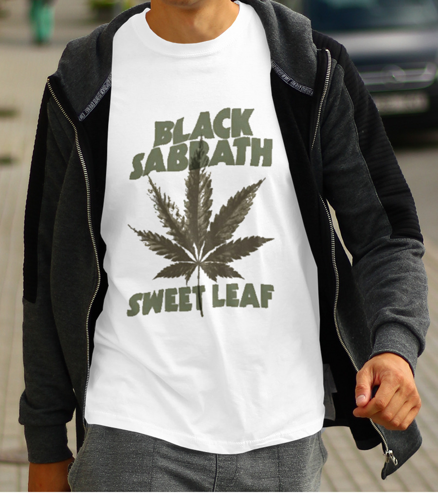 Black Sabbath Sweet Leaf Cannabis Leaf T-Shirt