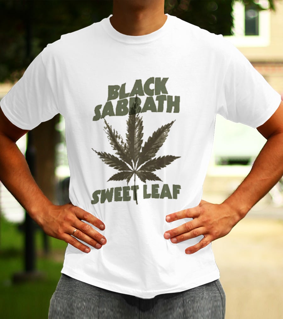 Black Sabbath Sweet Leaf Cannabis Leaf T-Shirt