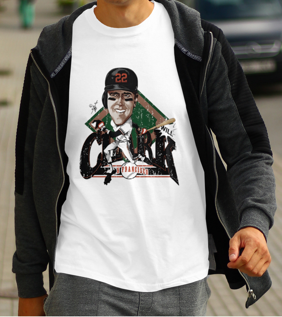 Will Clark San Francisco Giants 22 Bruce Stark Caricature T-Shirt