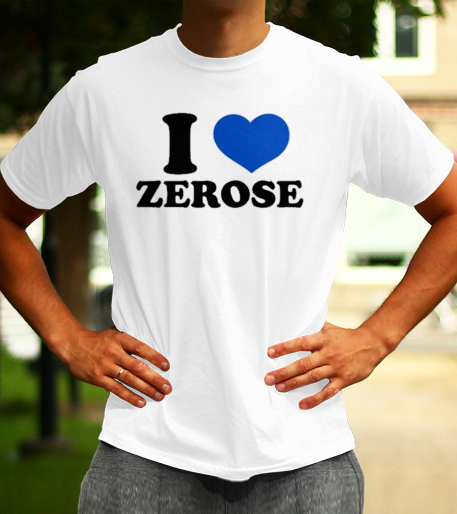 I Love Zerose Heart Blue T-Shirt