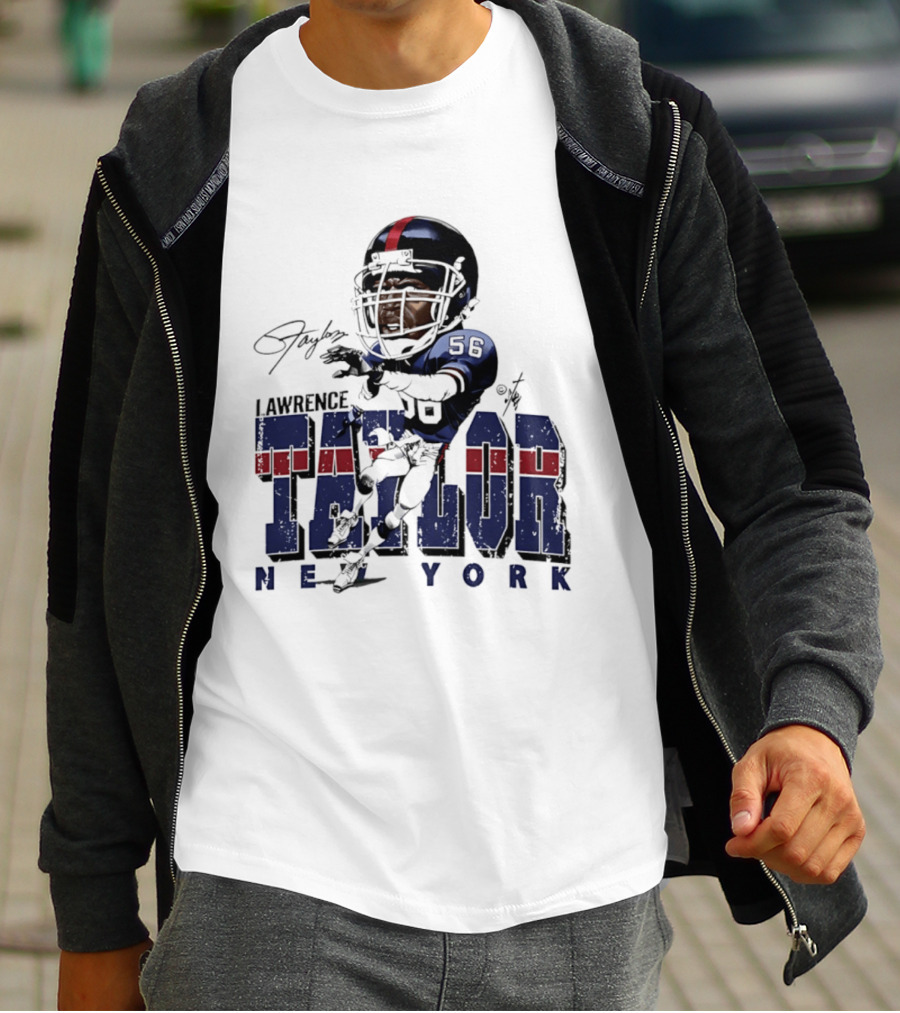Lawrence Taylor New York Giants Bruce Stark Caricature 56 T-Shirt
