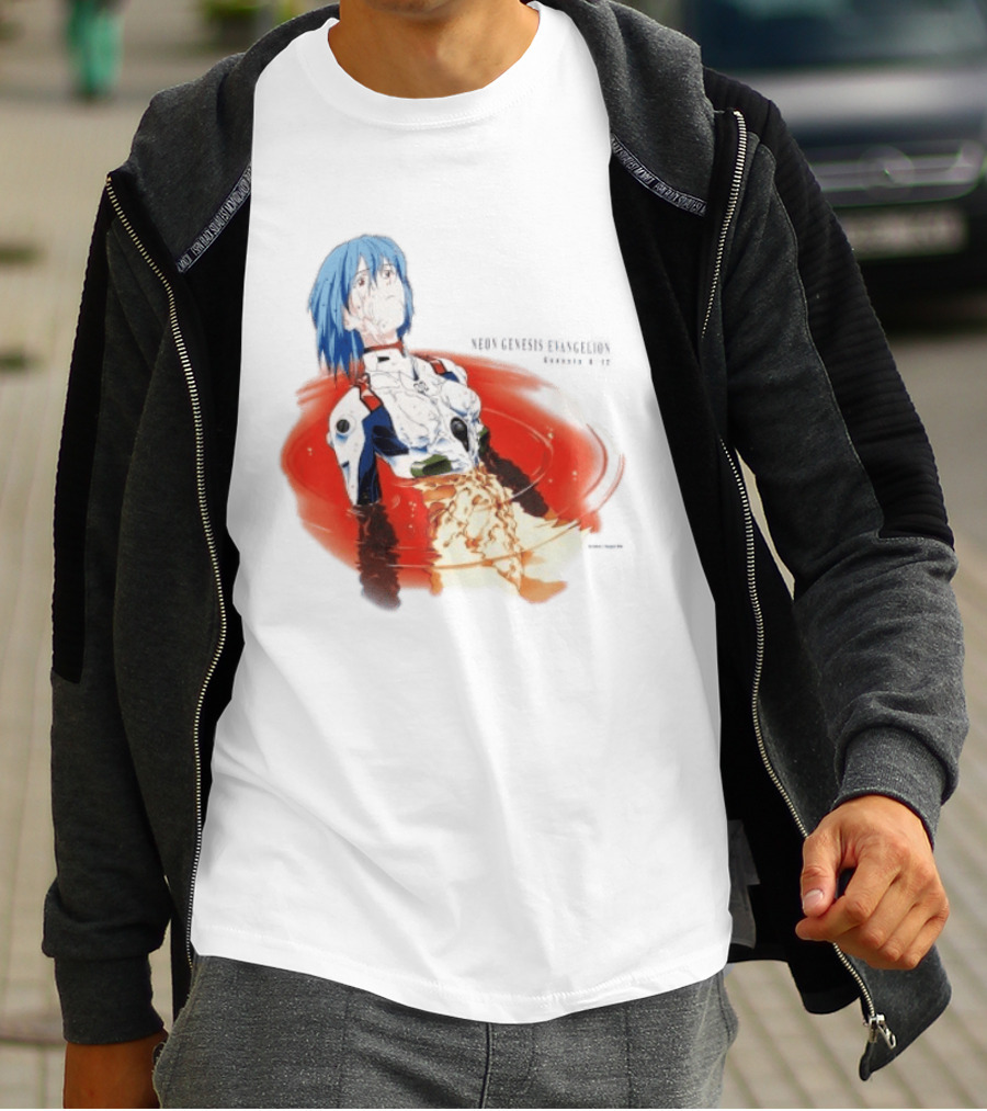 Rei Ayanami Neon Genesis Evangelion Genesis 0 12 Plugsuit Floating Red Liquid Scene T-Shirt