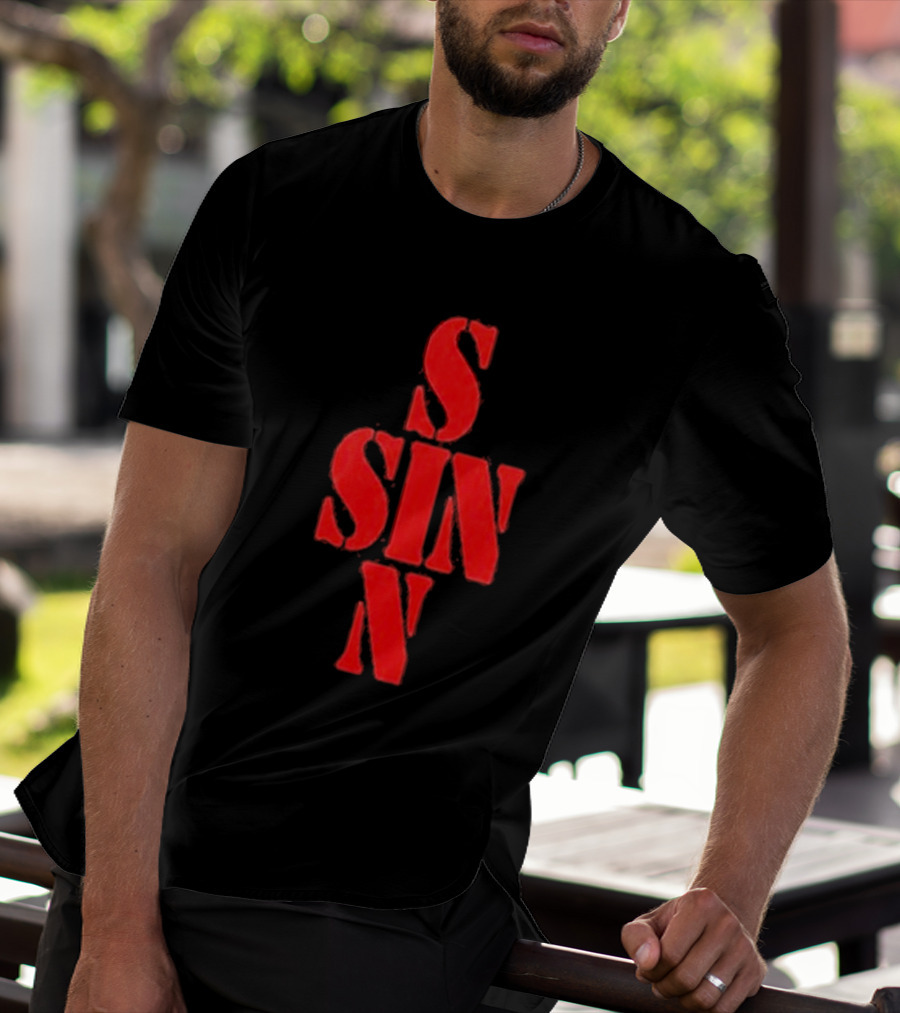 21 Savage NYC SINN Red Sin Cross T-Shirt