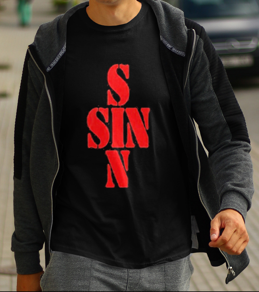 21 Savage NYC SINN Red Sin Cross T-Shirt
