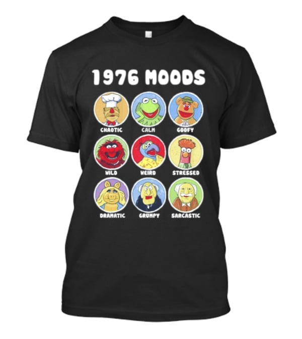 1976 Moods The Muppets Kermit Miss Piggy Animal Fozzie Beaker Swedish Chef Bunsen Honeydew Sam Eagle Statler Waldorf T-Shirt
