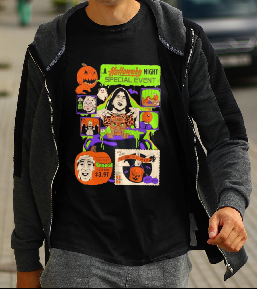 Halloween Special Event Ernest Latex Mask $3.97 Includes Free Gift Spooky Night T-Shirt