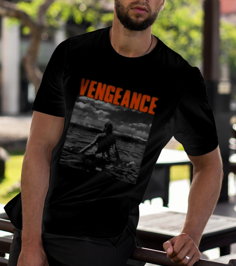 Vengeance Black And White Ocean Scene T-Shirt