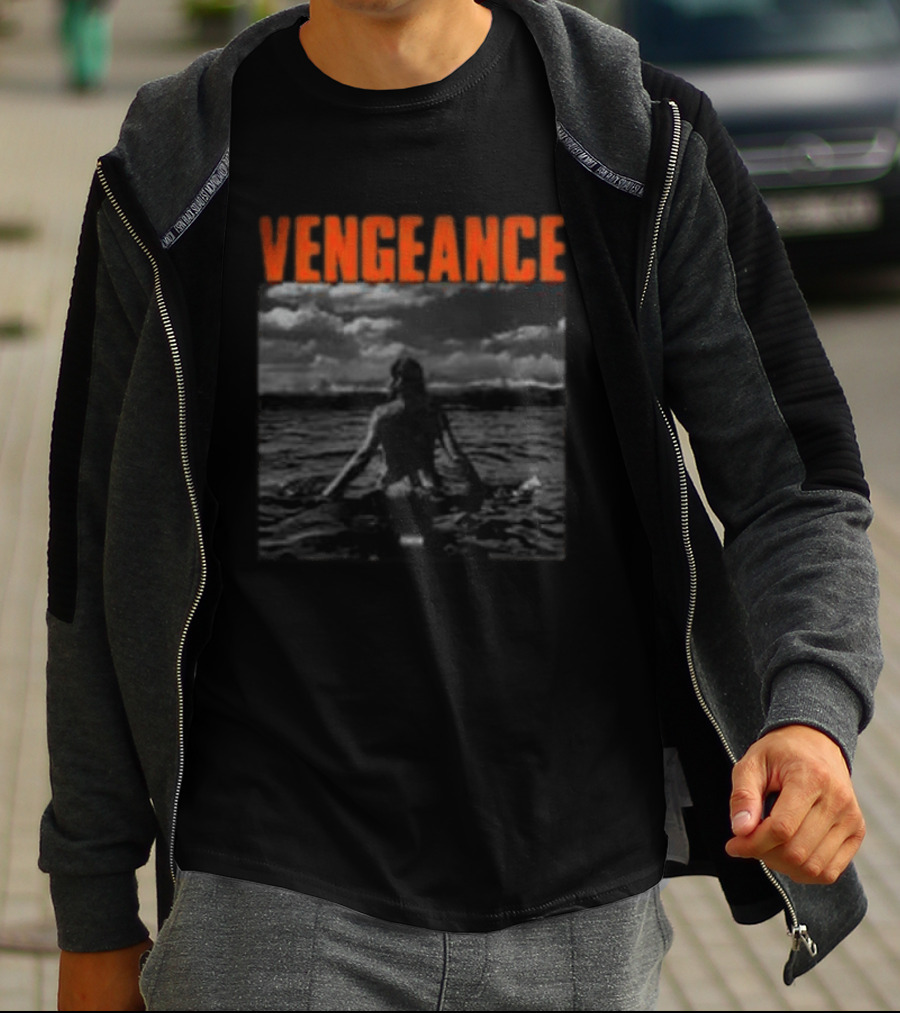 Vengeance Black And White Ocean Scene T-Shirt