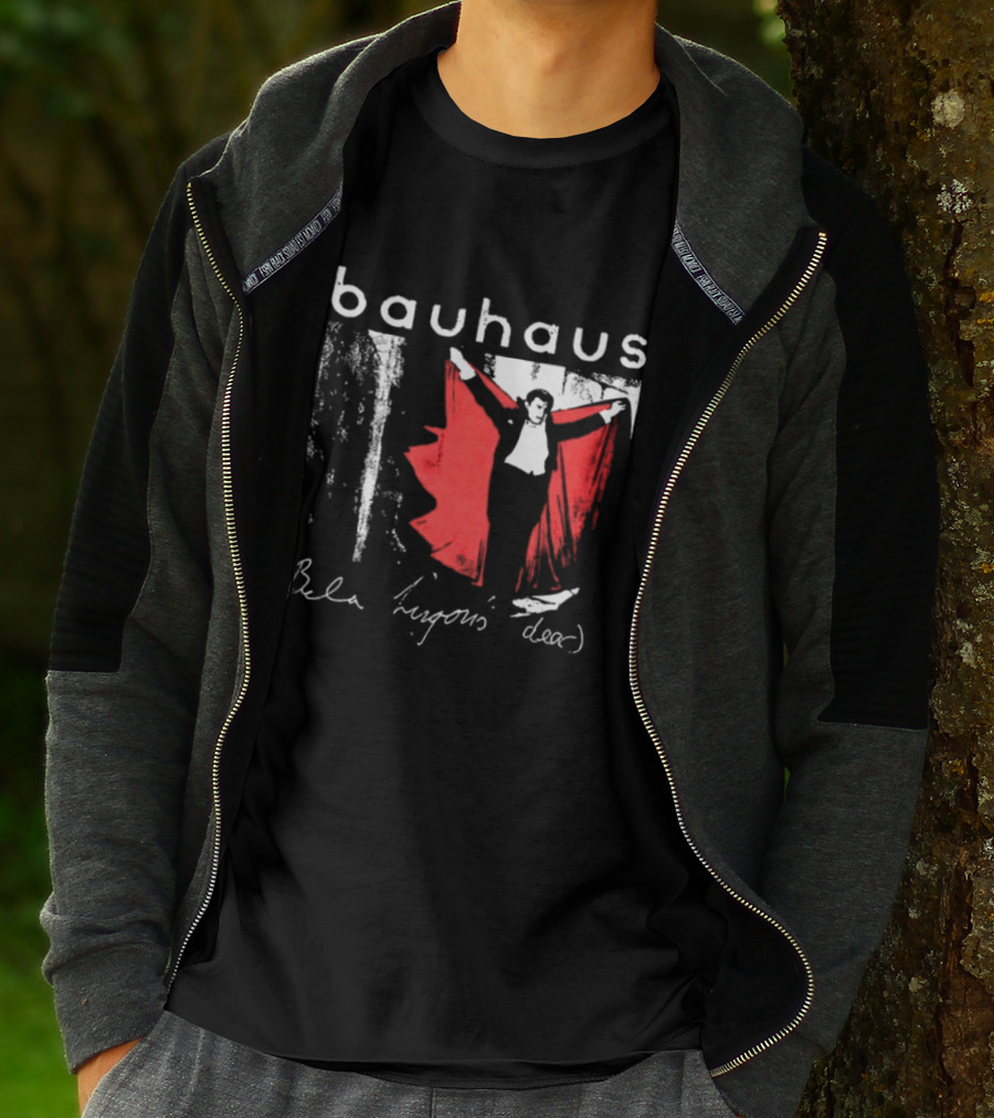 Bauhaus Bela Lugosi's Dead Handwritten Lyrics Red Cape T-Shirt
