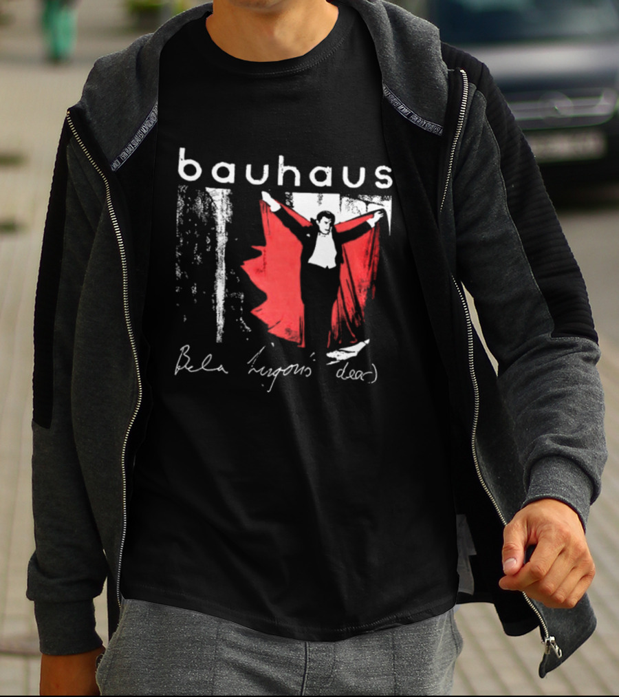 Bauhaus Bela Lugosi's Dead Handwritten Lyrics Red Cape T-Shirt