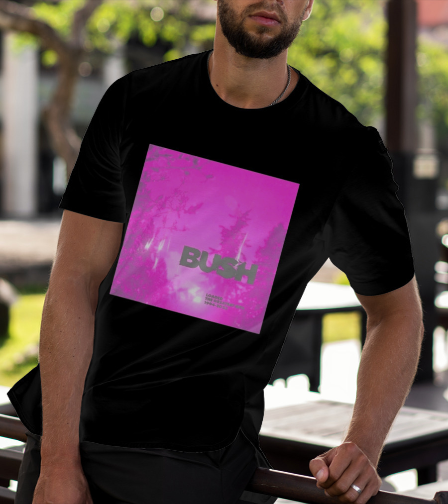 Bush Loaded The Greatest Hits 1994 2023 Pink Album Cover T-Shirt