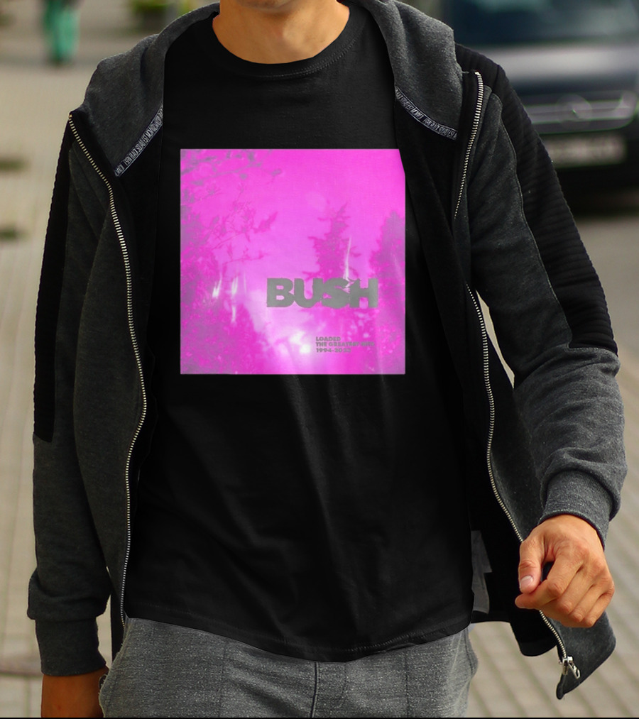 Bush Loaded The Greatest Hits 1994 2023 Pink Album Cover T-Shirt