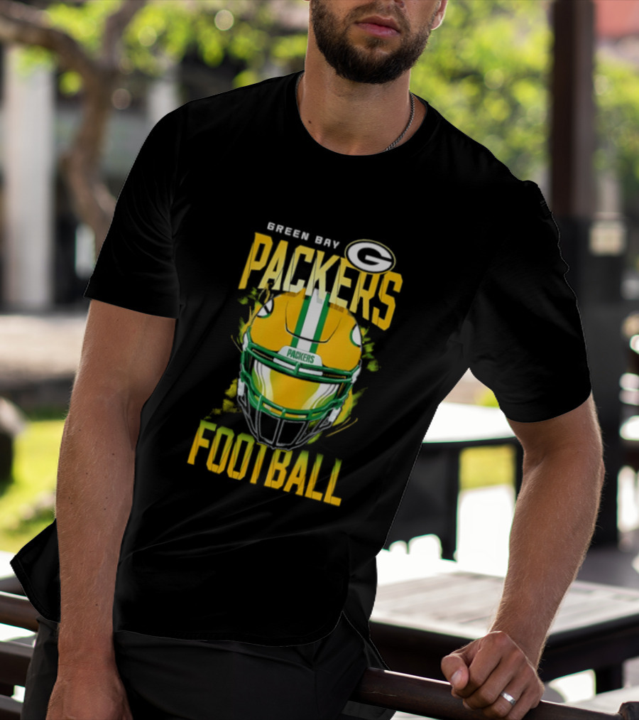 Green Bay Packers Football Helmet Packers Football T-Shirt