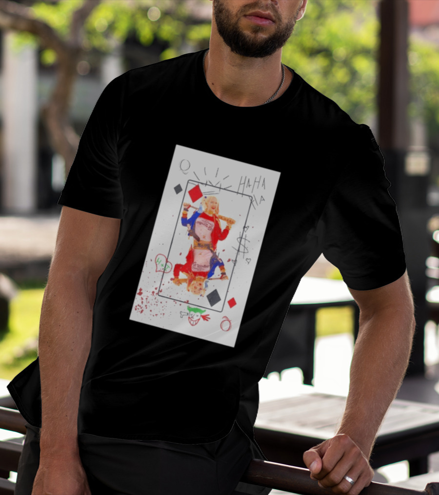 Harley Quinn Playing Card Queen HAHA DC Comics Joker T-Shirt
