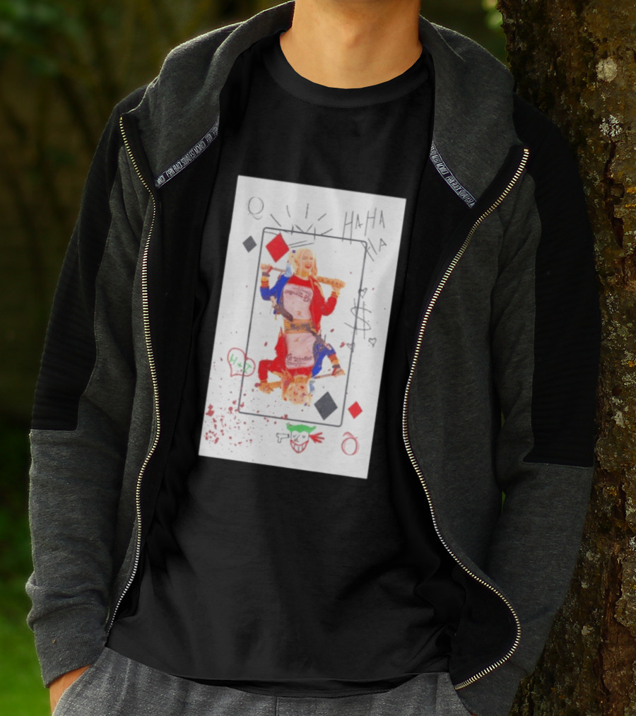 Harley Quinn Playing Card Queen HAHA DC Comics Joker T-Shirt