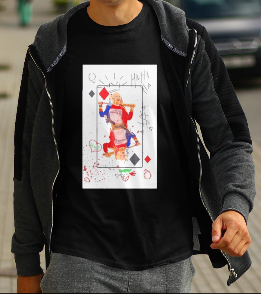 Harley Quinn Playing Card Queen HAHA DC Comics Joker T-Shirt