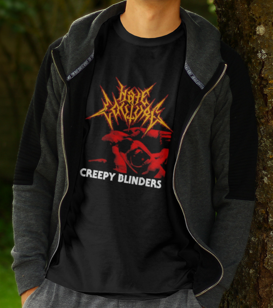 Hate Couture Creepy Blinders Blood Metal T-Shirt
