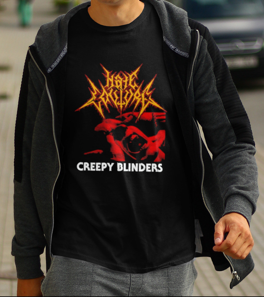 Hate Couture Creepy Blinders Blood Metal T-Shirt