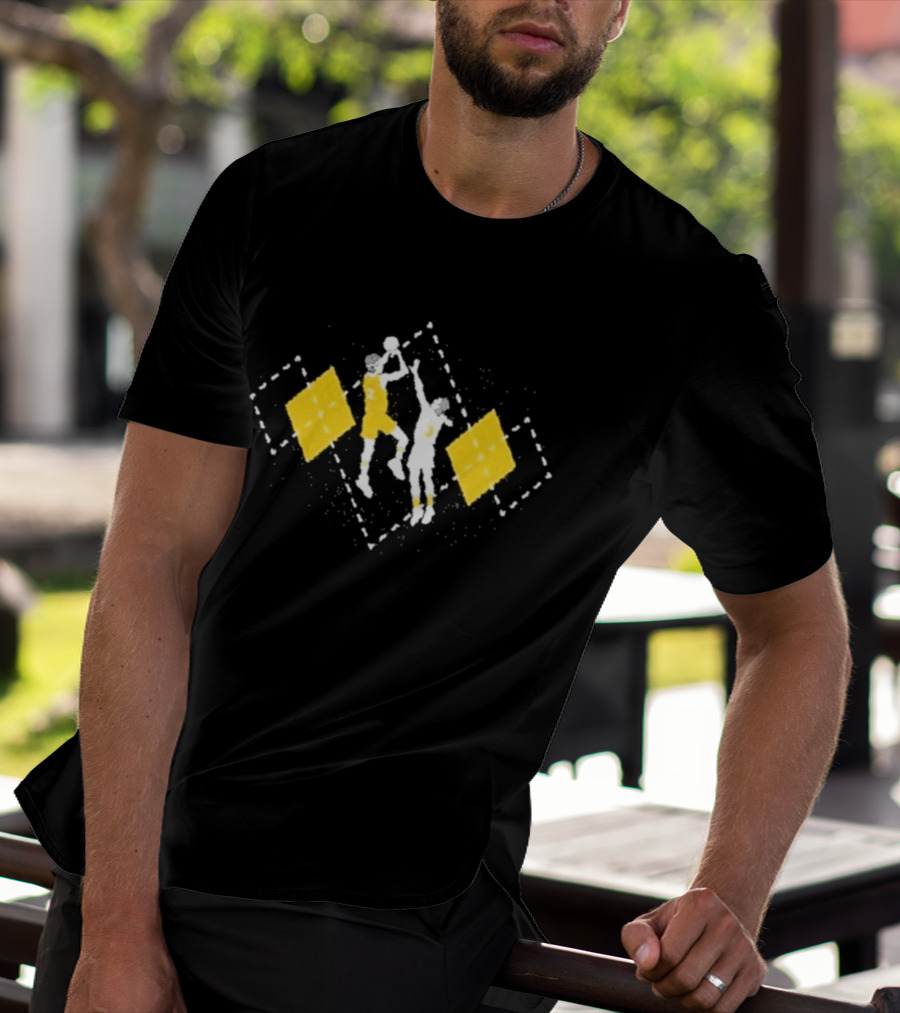 Hivemind Argyle Basketball Jump Shot Players With Yellow Diamond T-Shirt