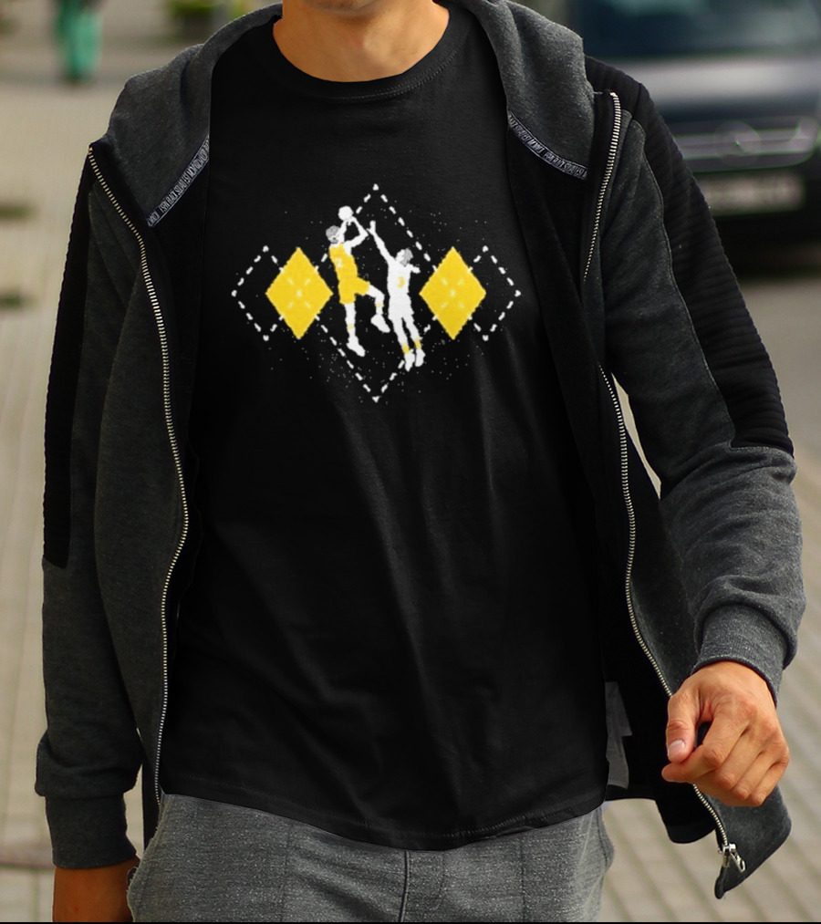 Hivemind Argyle Basketball Jump Shot Players With Yellow Diamond T-Shirt