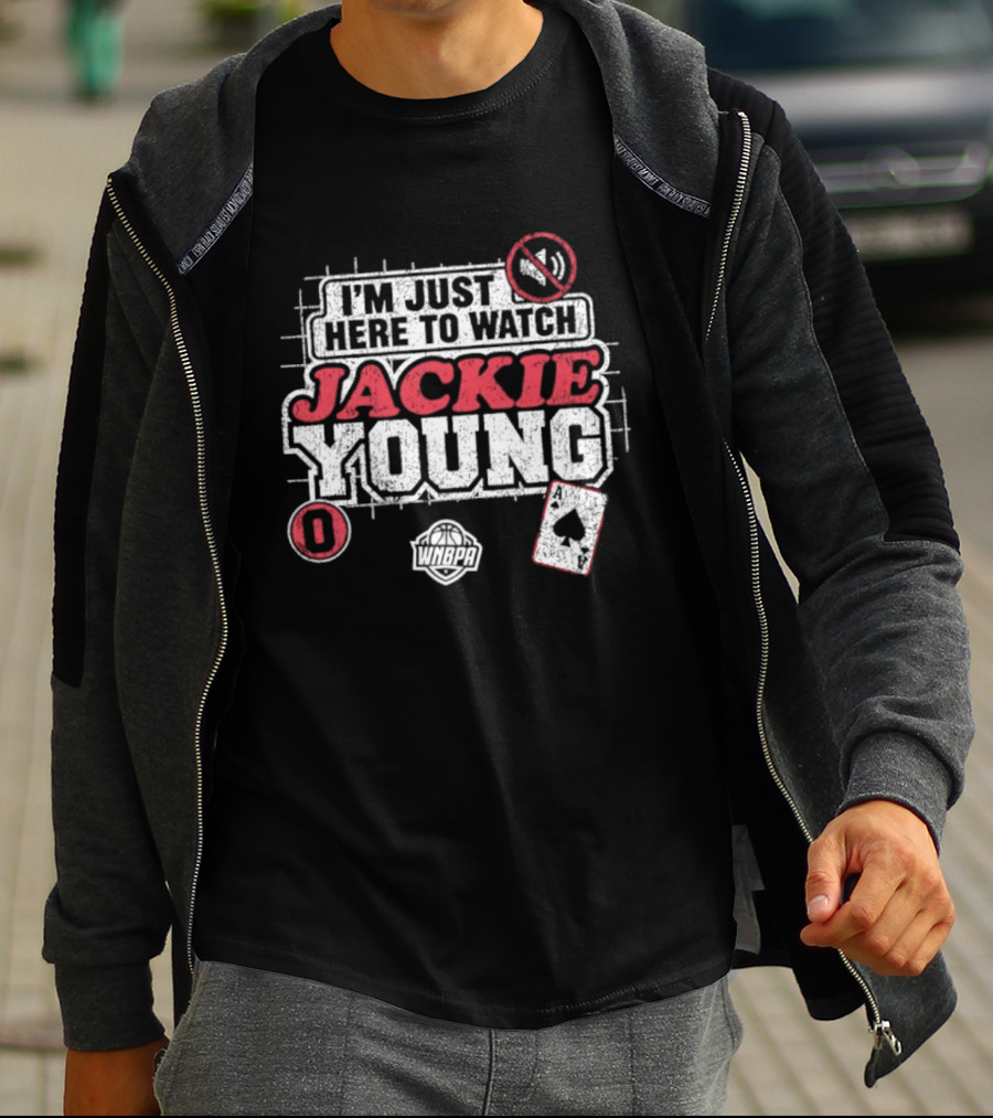 I'm Just Here To Jackie Young 0 Las Vegas Aces WNBA Cards T-Shirt