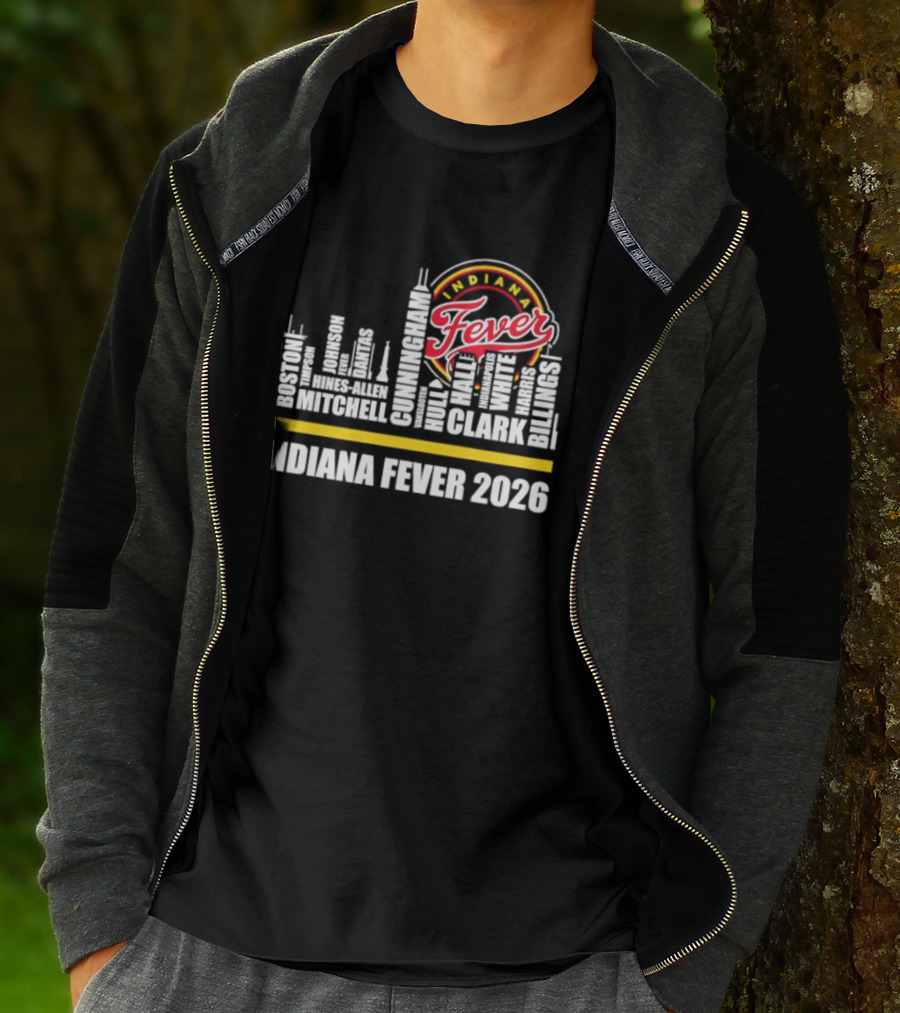 Indiana Fever 2026 Roster Skyline WNBA T-Shirt