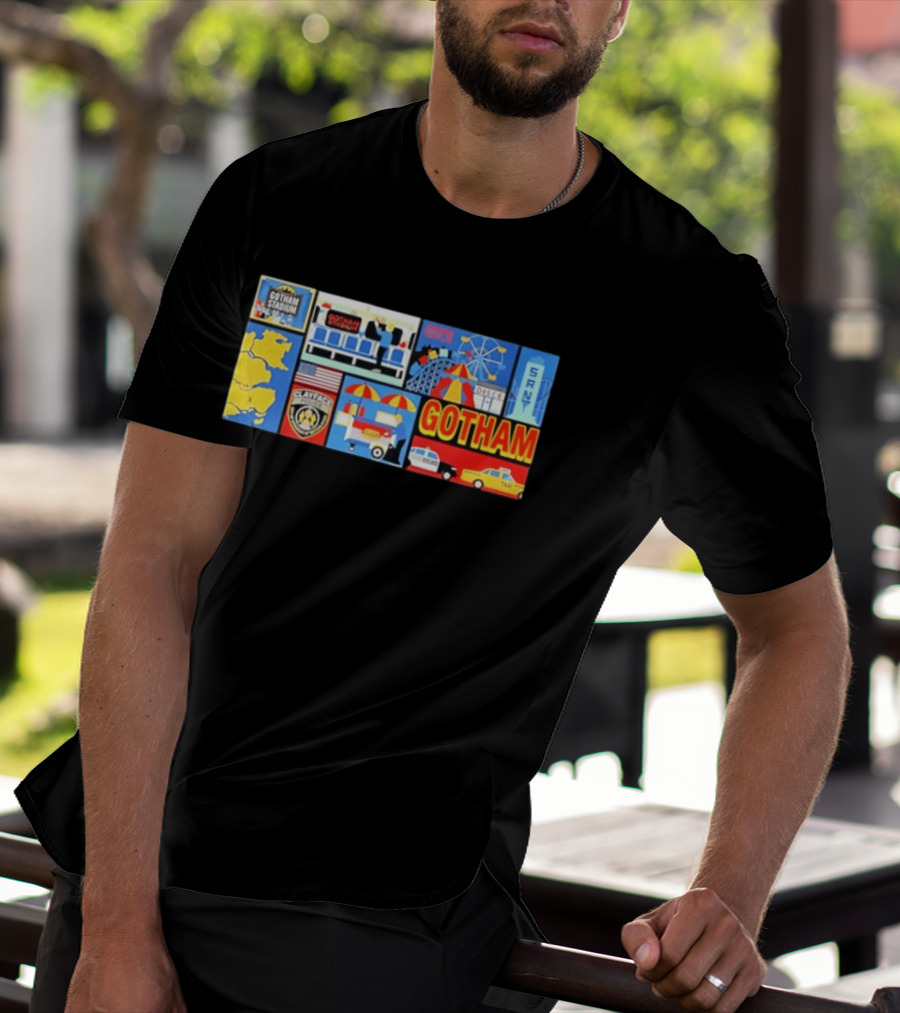 Gotham Stadium Clayface Gotham City Amusement Park Taxi T-Shirt