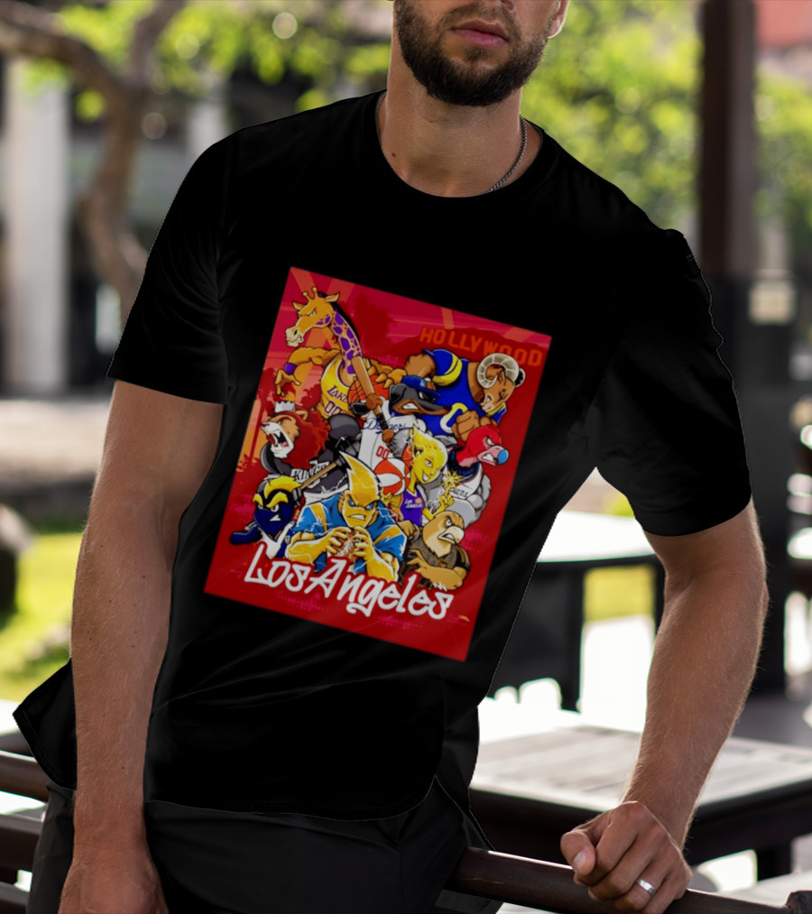 Los Angeles Legends Hollywood Sports Mashup With Dodgers Lakers Kings Rams And Clippers T-Shirt