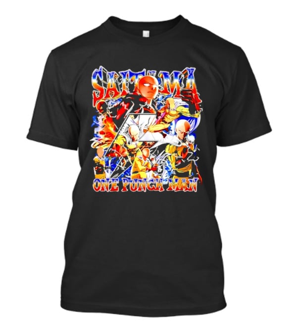Saitama One Punch Man Anime Manga Superhero Action Pose Compilation T-Shirt