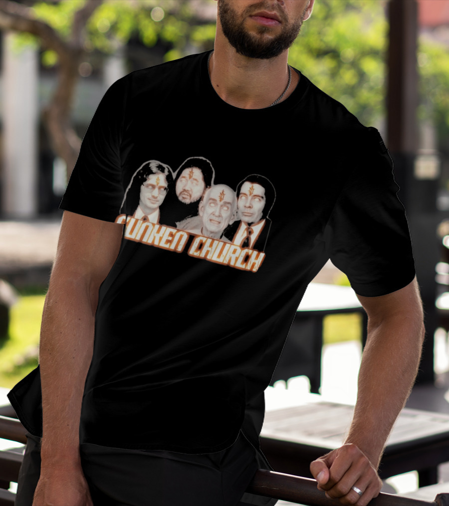 Ouija Macc Sunken Church With Four Figures And Symbol On Foreheads T-Shirt