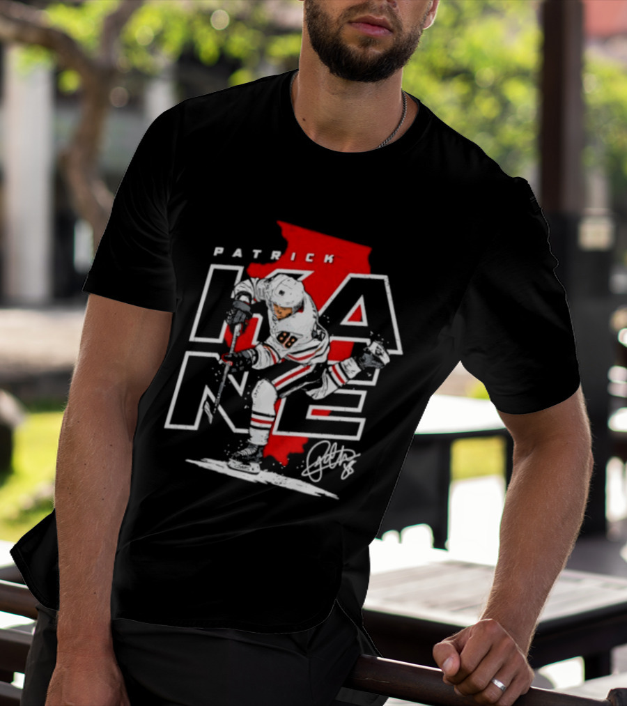 Patrick Kane 88 Chicago Blackhawks Illinois Hockey Player Signature T-Shirt