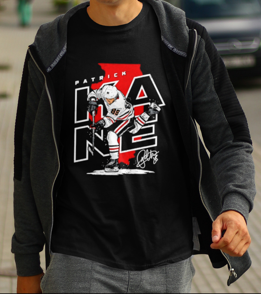 Patrick Kane 88 Chicago Blackhawks Illinois Hockey Player Signature T-Shirt