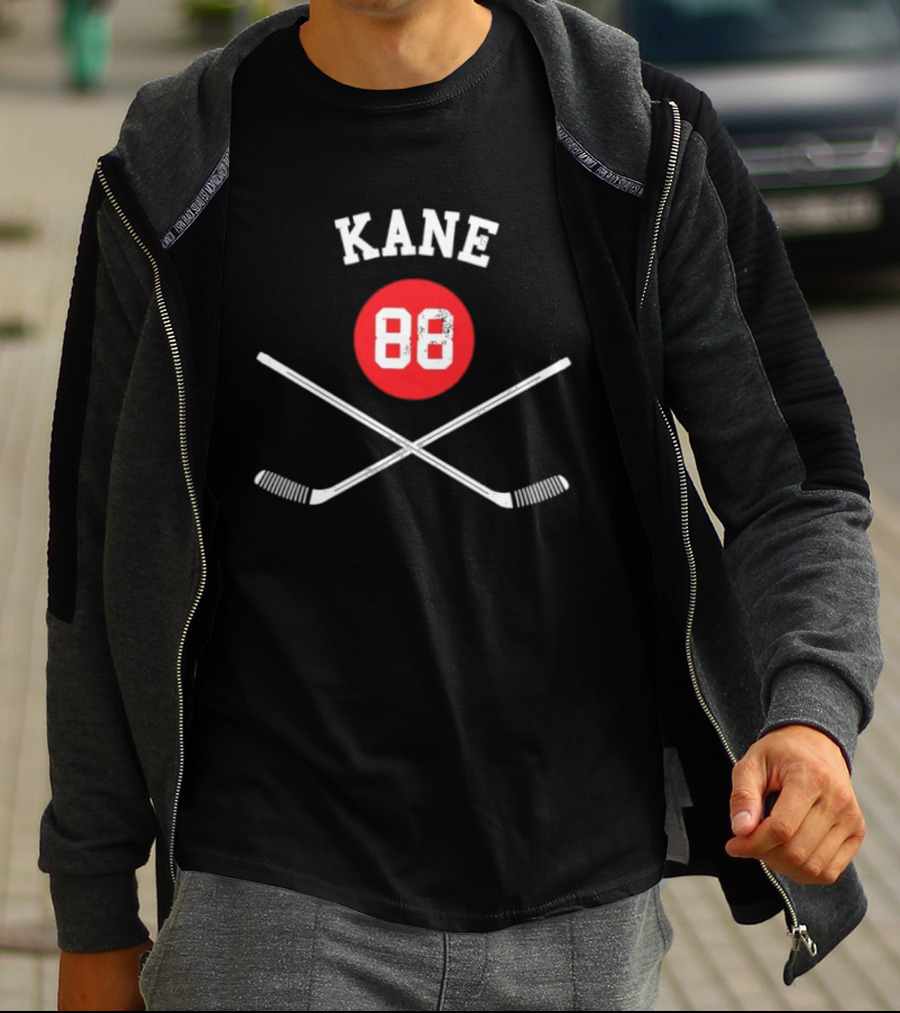 Kane 88 Red Circle Hockey Sticks T-Shirt