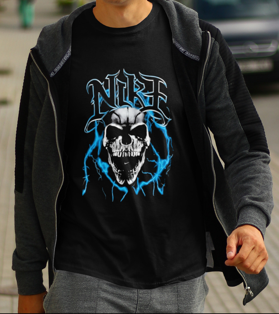 NRF Skull Blue Flames T-Shirt