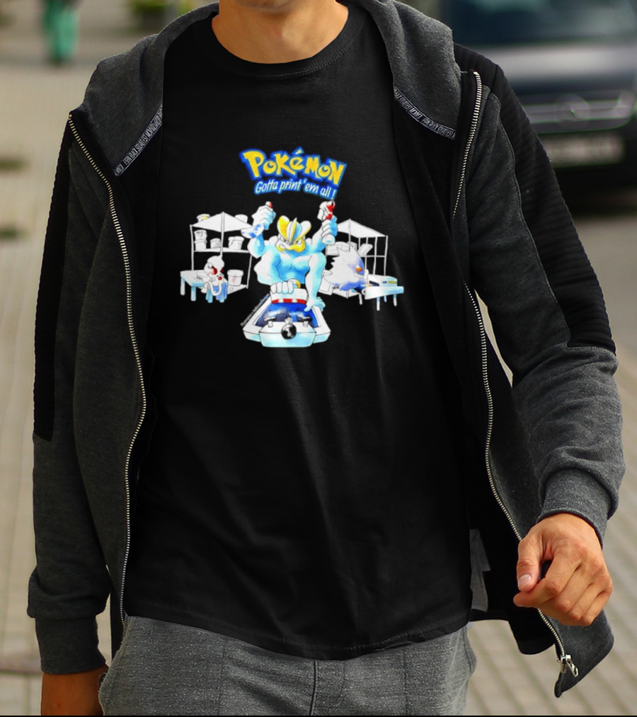 Pokemon Gotta Paint 'Em All Machamp Smeargle Gengar T-Shirt