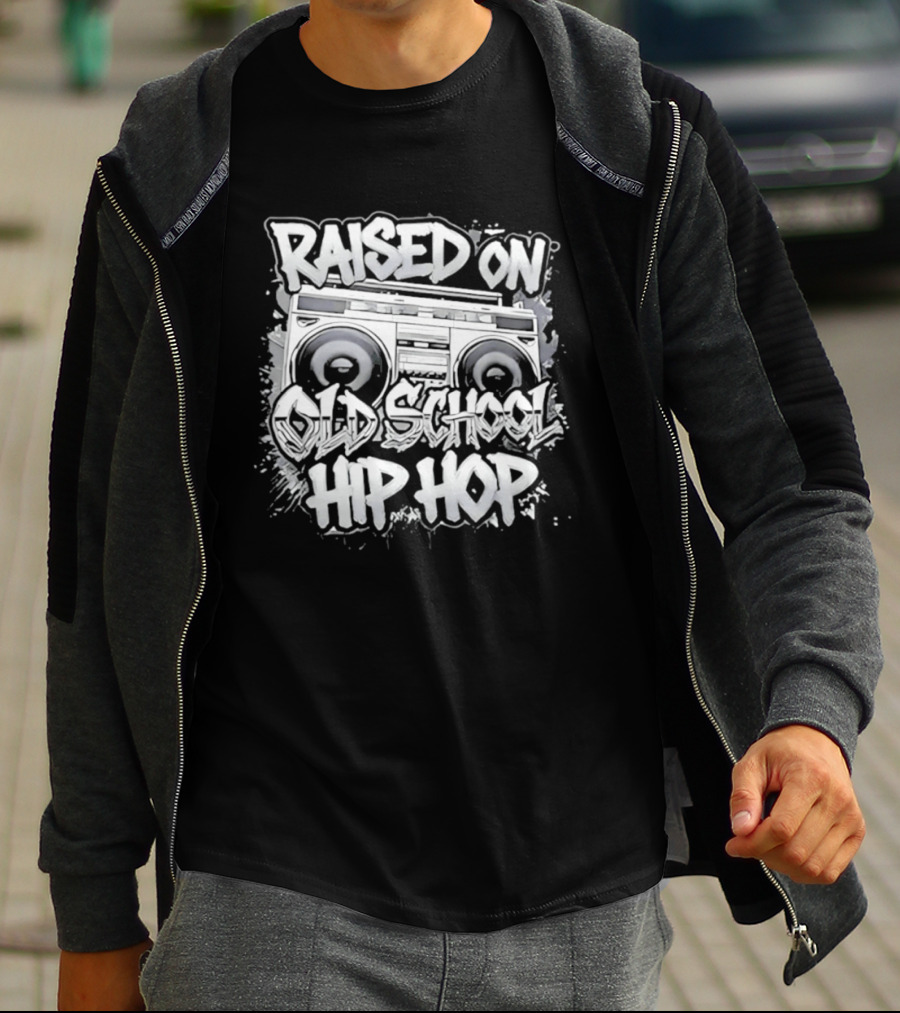 Raised On Old School Hip Hop Boombox T-Shirt
