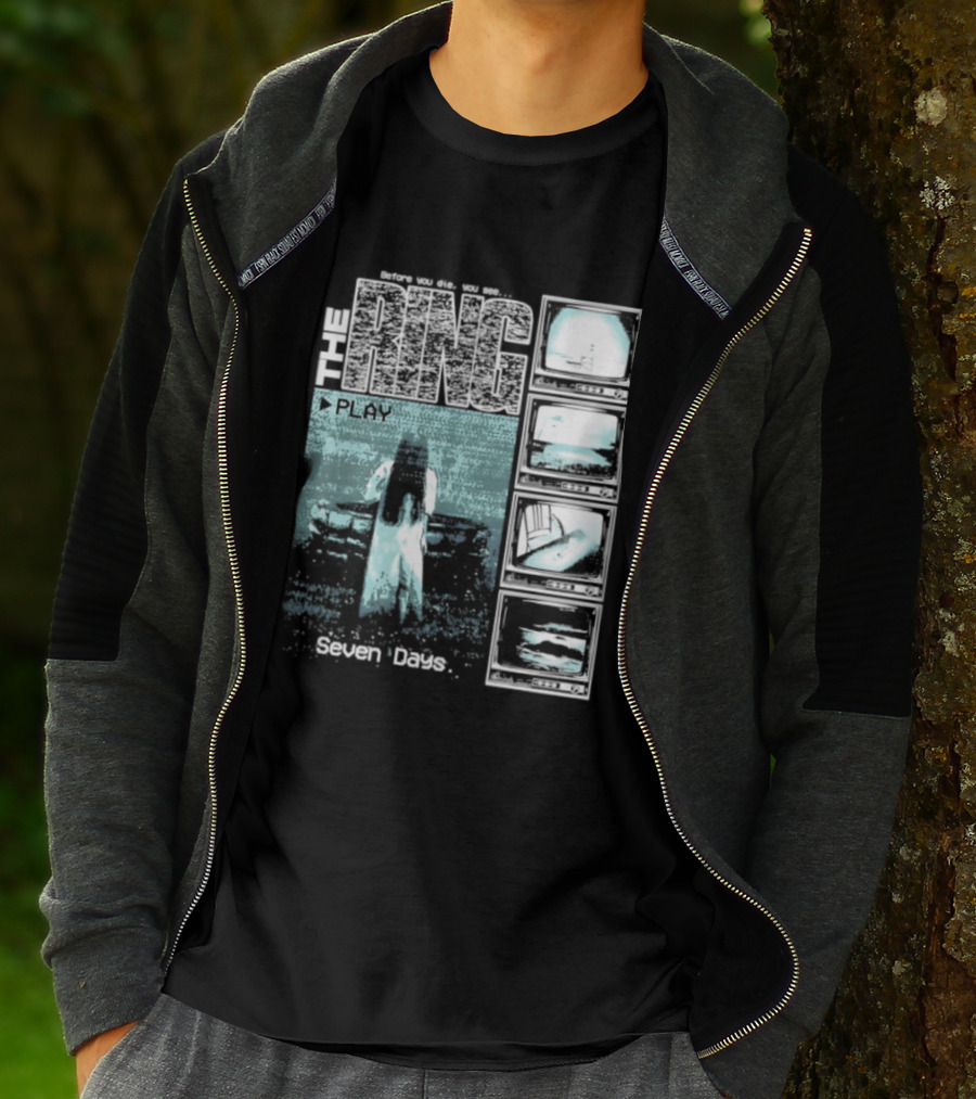 The Ring Seven Days Play Tape Iconic Horror Movie Scene T-Shirt