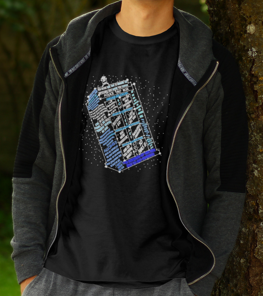 Wibbly Wobbly Timey Wimey The Doctor's Lexicon Blue Box The Reel Rejects T-Shirt